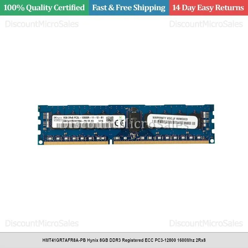 Модуль памяти HYNIX 8GB DDR3 2Rx8 PC3L-12800R 1600MHz HMT41GR7AFR8A-PB ECC REGIS