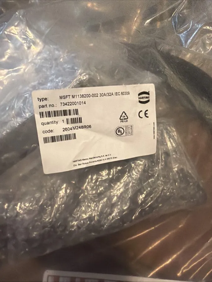 Разъём HARTING/ HAN-ECO M1138200-002 CONNECTOR CABLE ASSEMBLY W/ 30A BREAKERS — фото лота 1