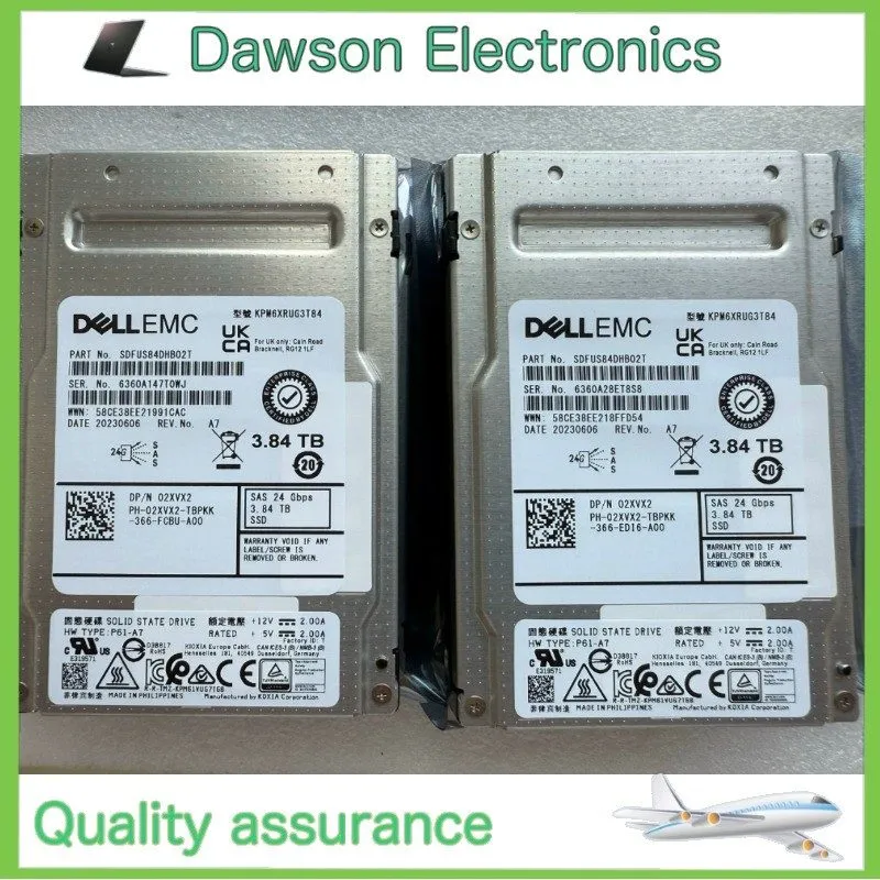 SSD-накопитель KIOXIA PM6 3.84TB DELL SSD SAS 12Gbps XNXD2 KPM6XRUG3T84 100% Hea