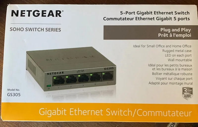Коммутатор Netgear GS305-100PAS 5-Port Gigabit Ethernet Soho Switch Series