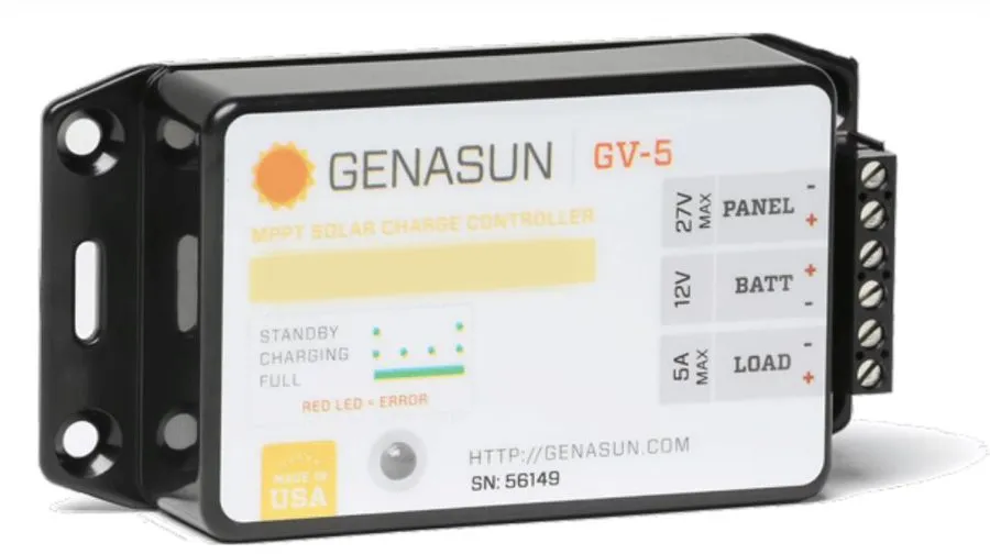 Аккумулятор GENASUN GV-5-Li-10.7V MPPT Solar Charge Controller 5A LVD 3S LiFePO4