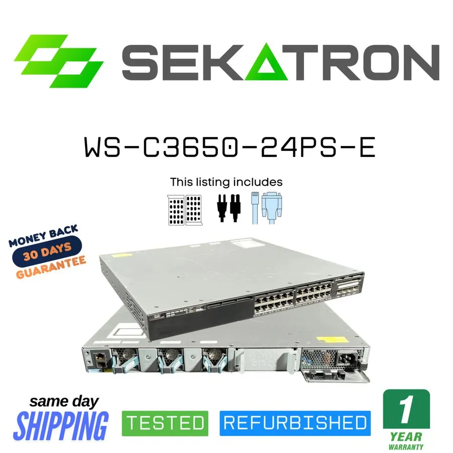 Коммутатор Cisco Catalyst WS-C3650-24PS-E 24 Port PoE+ Gigabit Switch