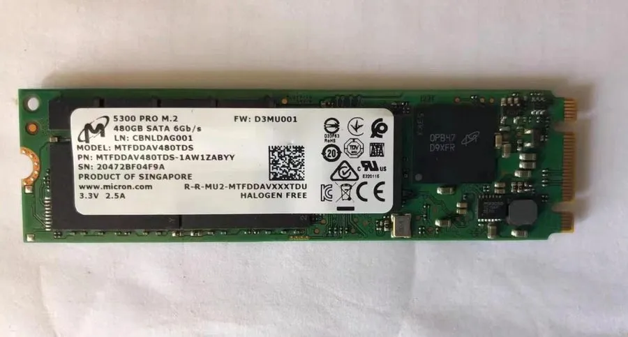 SSD-накопитель Micron 5300 PRO 480GB M.2 2280 SATA 6Gbps MTFDDAV480TDS-1AW1ZABYY