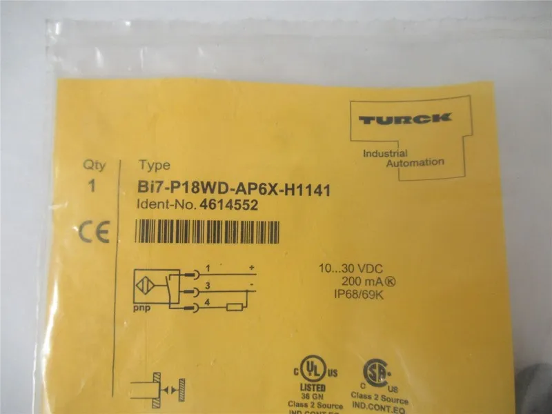 Датчик приближения 254582 New- Turck Bi7-P18WD-AP6X-H1141 Proximity Sensor 10-30