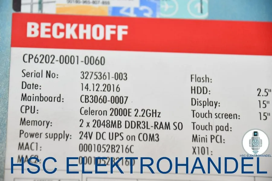Промышленный компьютер Beckhoff CP6202-0001-0060 touch screen panel PC — фото лота 2