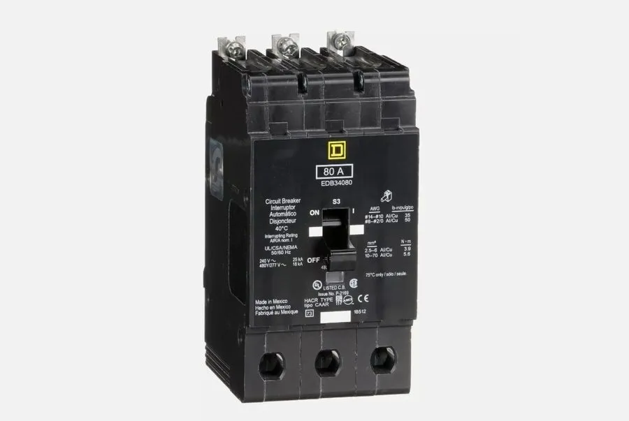 Автоматический выключатель Square D EDB34080 N 80A 480V 3 Poles Miniature Circui — фото лота 1