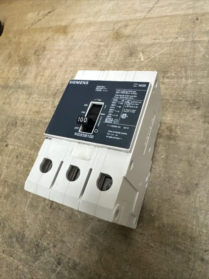 Автоматический выключатель Siemens NGB3B100B / NGB3B100 3p 480v 100a Circuit Bre