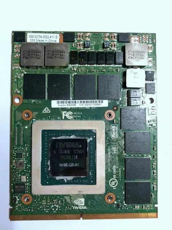 GPU-ускоритель NVIDIA Quadro M4000m 4GB Video Card N16E-Q3-A1 HP Zbook17 G3 Prec — фото лота 1