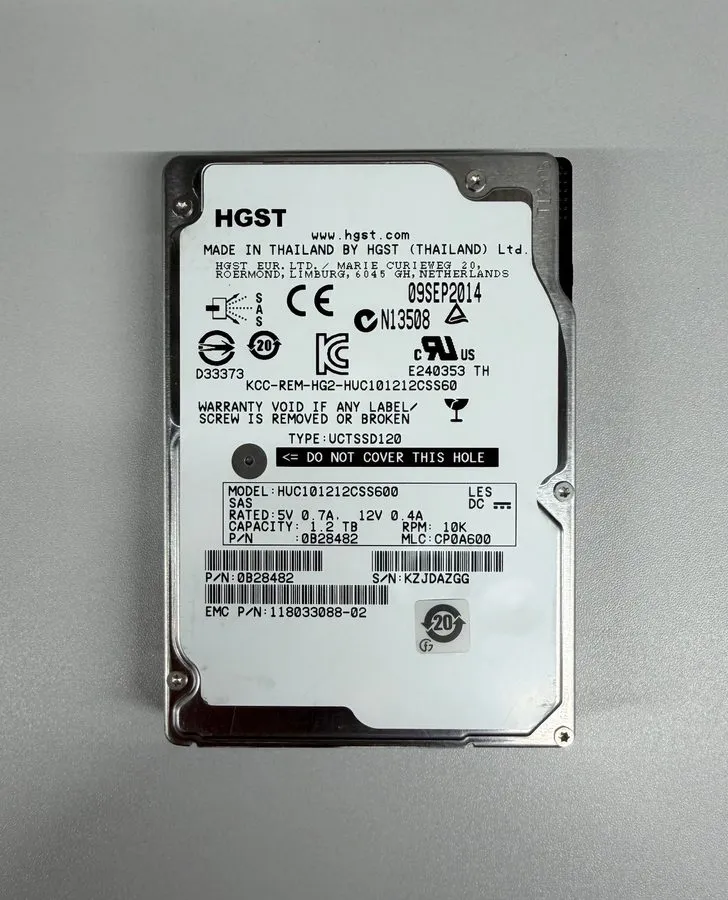 Жёсткий диск HGST HUC101212CSS600 0B28482 1.2TB 10K RPM 6Gb/s 2.5" SAS HDD Hard 