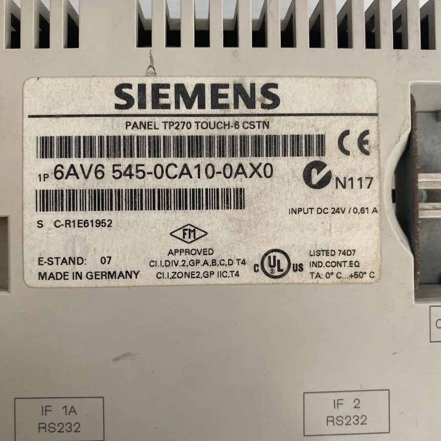 Панель оператора Siemens Simatic HMI Panel Touch TP270 Touch-6 CSTN INOX 6AV6545