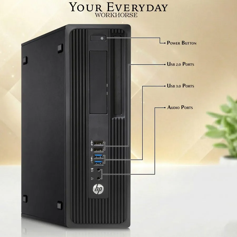 HP Z240 Workstation PC Intel i7-6th 8GB RAM 256GB SSD 24” LED Wi-Fi Windows 11