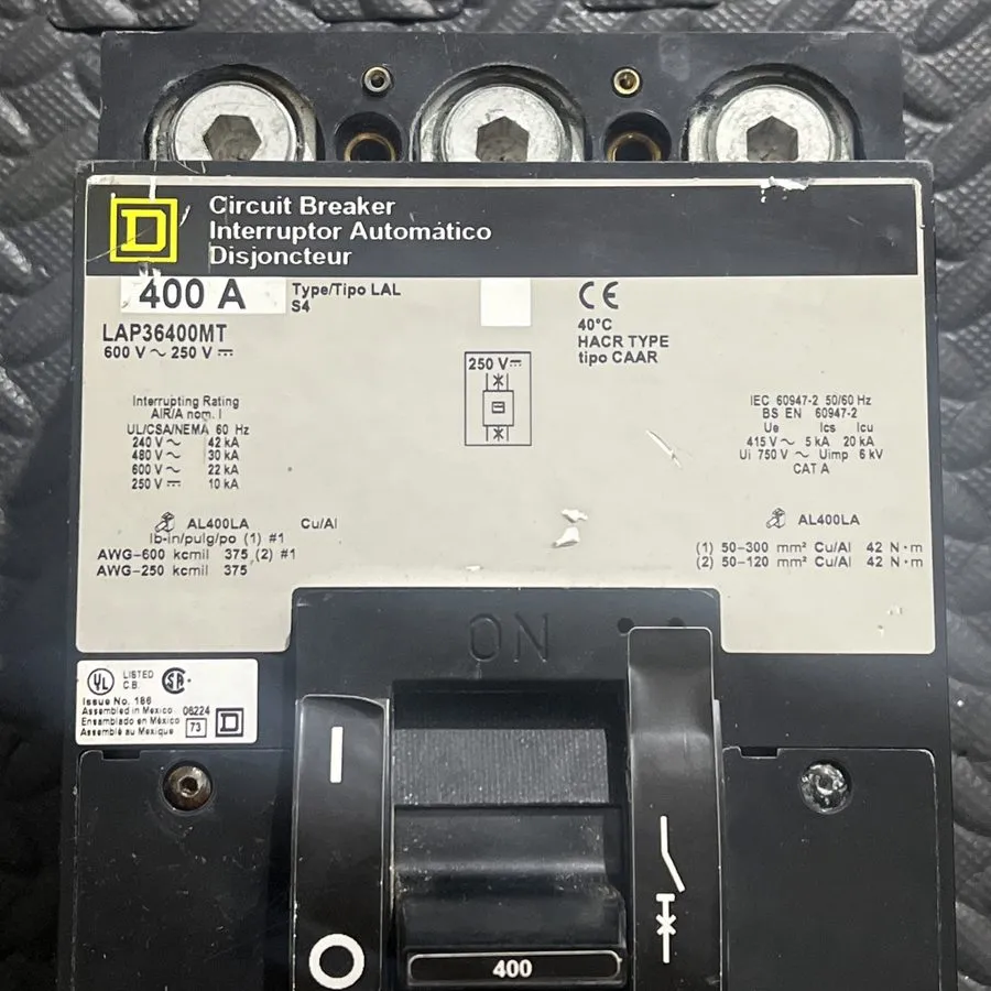Автоматический выключатель Square D LAP36400MT 400 Amp 600V 3 Pole 30KA@480V Cir — фото лота 1