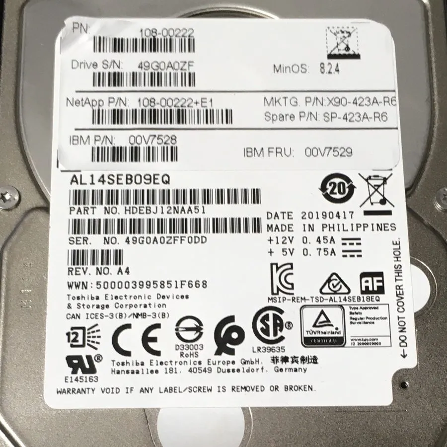 Сервер Toshiba AL14SEB09EQ 900GB 10K RPM SAS 12Gbps 2.5" Enterprise Server HDD