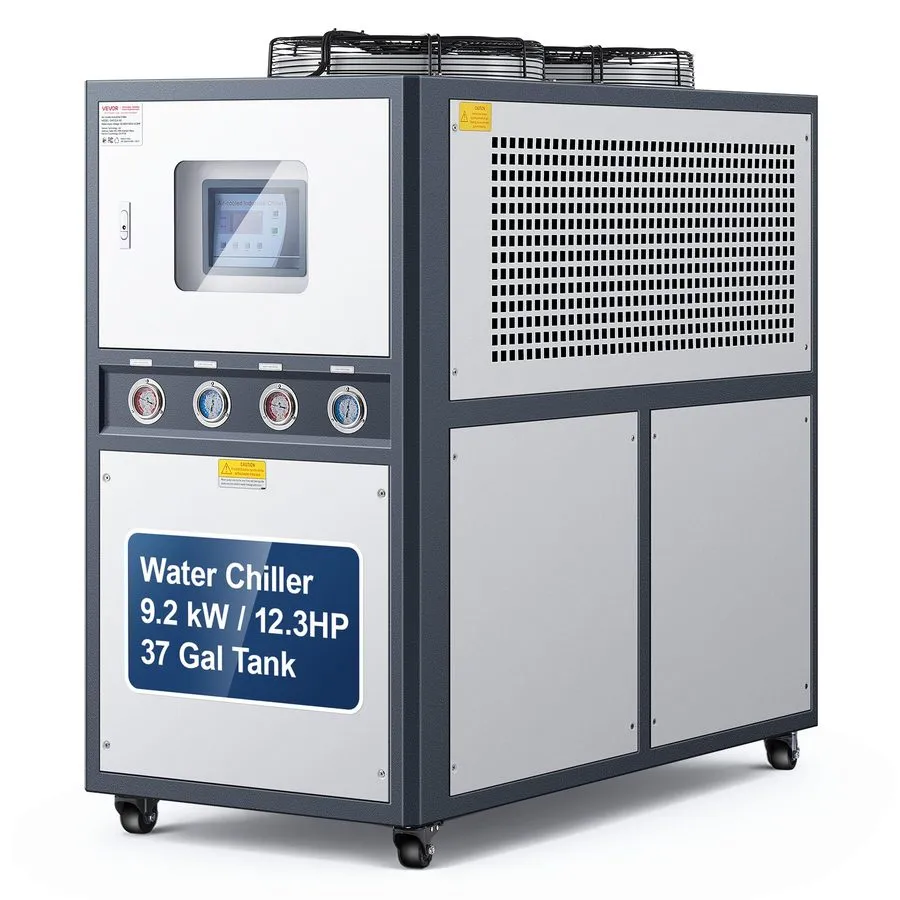 Чиллер VEVOR Air-Cooled Water Chiller Industrial Chiller 12.3HP 37 Gal Large Tan