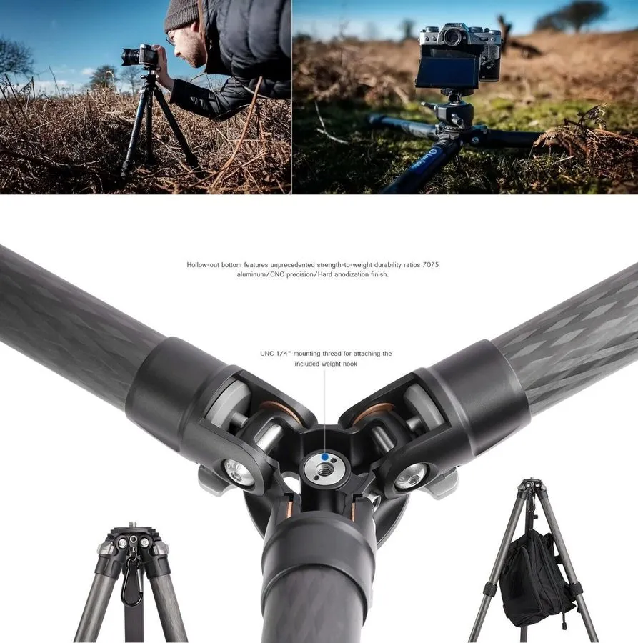 Оборудование видеонаблюдения Leofoto LS-255C + DC-252C Travel Carbon Tripod with — фото лота 2