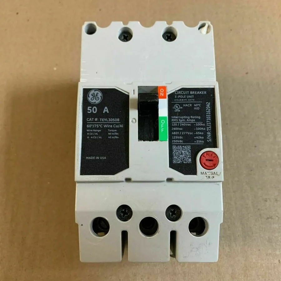 Автоматический выключатель GE General Electric TEYL TEYL3050B 3 Pole 50 Amp 480V