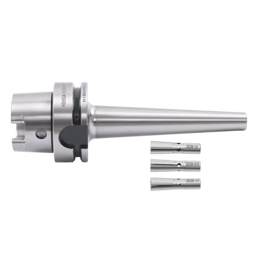 Режущий инструмент Precision Collet Chuck HSK63A-DC06-6 & 3 Collets 1/8",3/16",1 — фото лота 2