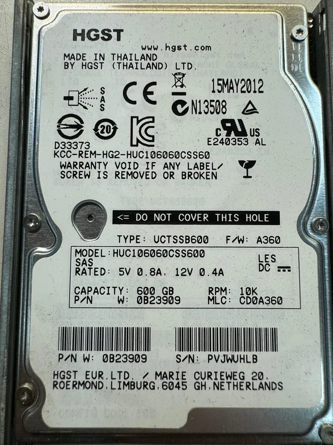 Сервер Hitachi HUC109060CSS600 600GB 10K SAS 2.5" 6Gbs HDD Server 0B23909 — фото лота 1