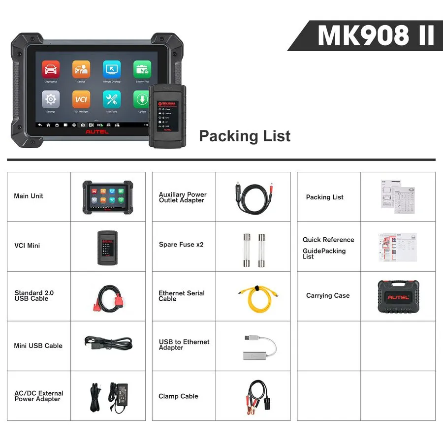 Диагностический сканер 2026 Autel MaxiCom MK908 II as MK908PRO II Programming EC — фото лота 1