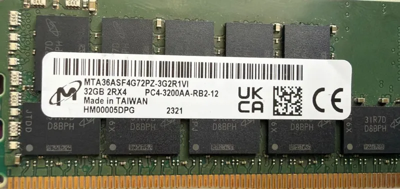 Модуль памяти Micron MTA36ASF4G72PZ-3G2R1VI 32GB DDR4-3200 ECC Registered RDIMM 