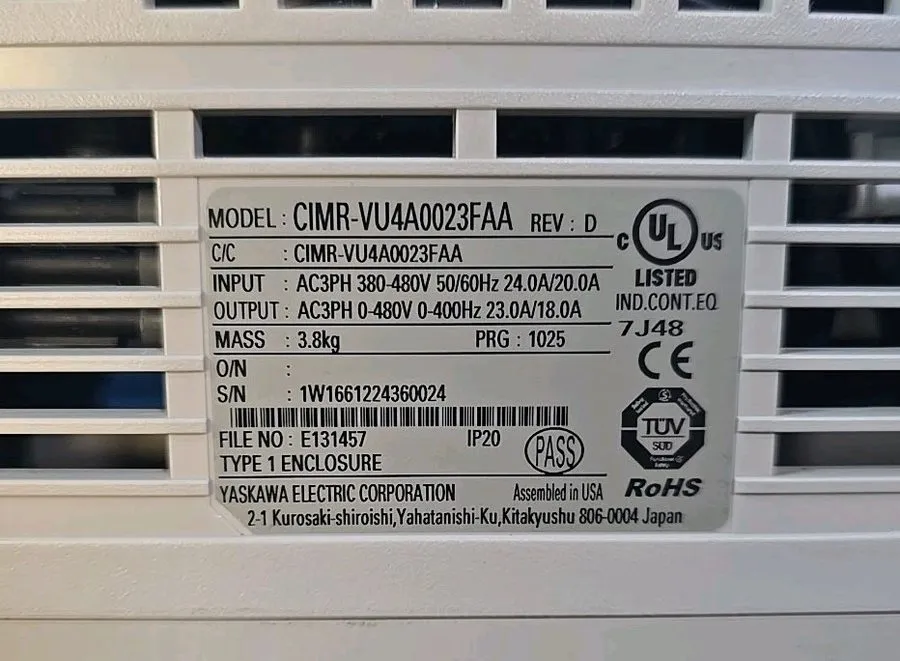 Частотный преобразователь Yaskawa CIMR-VU4A0023FAA V1000 AC Drive 24A 380/480VAC