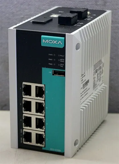 IIoT-устройство Moxa 8G-Port Full Unmanaged Gigabit Ethernet Switch Rev. 1.2 EDS — фото лота 1