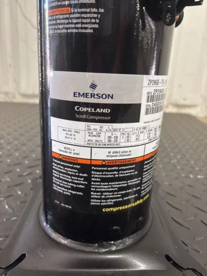 Компрессор Copeland ZP29K6E-TF5-130 2.5 Ton AC Scroll Compressor 208/230/60/3 — фото лота 2