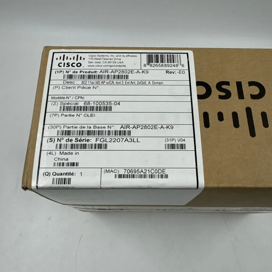 Точка доступа Wi-Fi Cisco AIR-AP2802E-A-K9 802.11/ac Wireless Access Point Fully