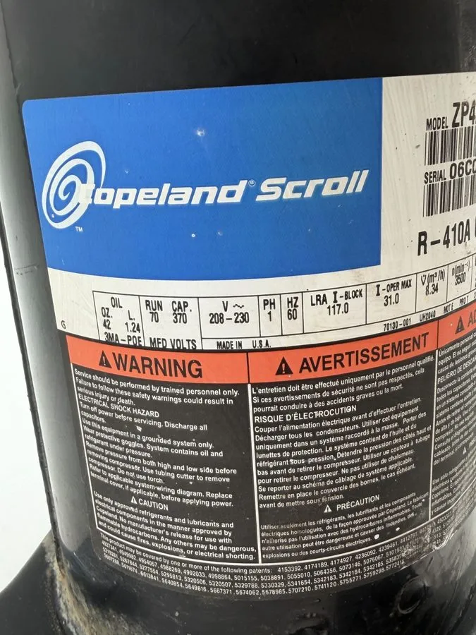 Компрессор Copeland 3.5 ton Scroll Compressor ZP42K5E-PFV-130 R-410A use only! #