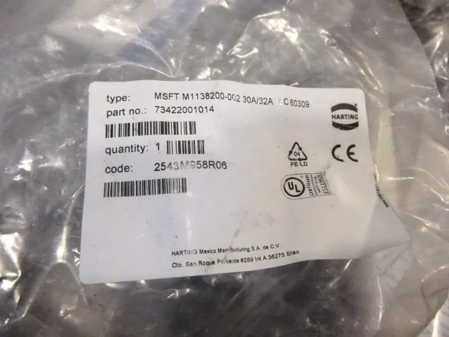 Разъём HARTING/ HAN-ECO M1138200-002 CONNECTOR CABLE ASSEMBLY W/ 30A BREAKERS