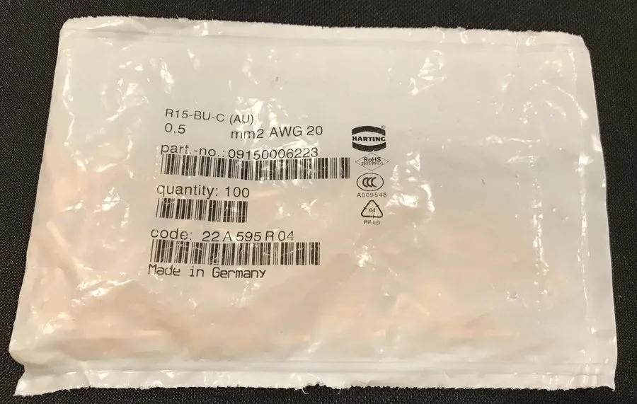 Электронный компонент 100 x Harting R15-BU-C Female Turned Contact 20AWG 0.5mm2