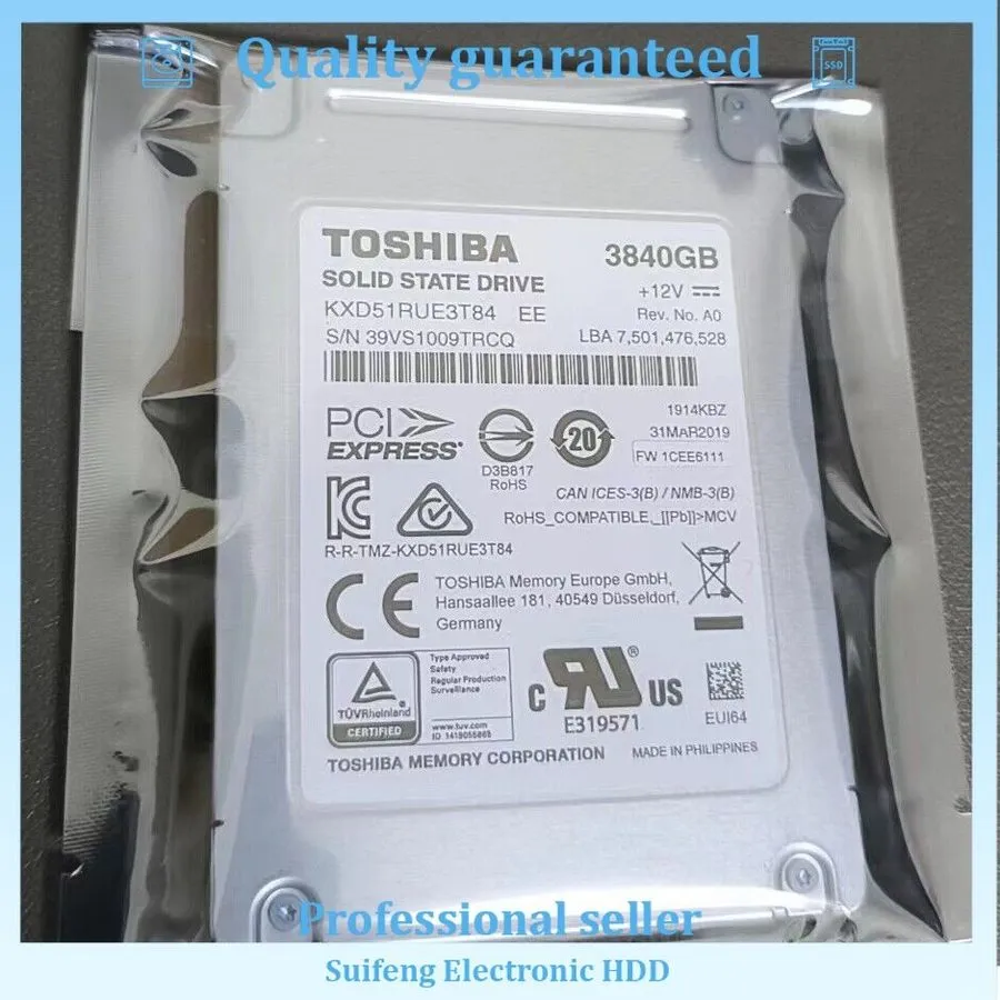 SSD-накопитель Kioxia XD5 U.2 3.84TB SSD 3840GB KXD51RUE3T84 FW 1CEE6111 Solid S