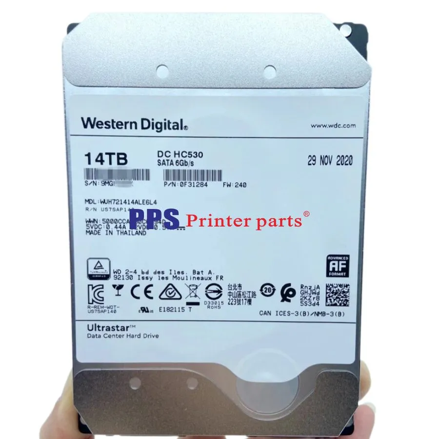 Жёсткий диск WD Ultrastar DC HC530 14TB 7.2K SATA 6Gbps 512MB 3.5" WUH721414ALE6