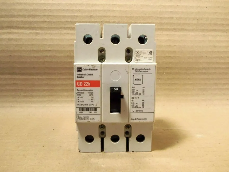 Автоматический выключатель Eaton Cutler Hammer GD3050 Circuit Breaker 50A 480V 1
