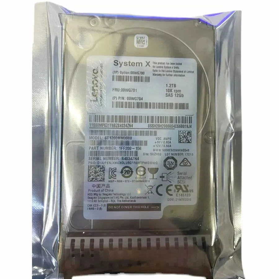 Жёсткий диск Lenovo 1.2TB SAS X3850X6 0WG7000 00WG701 X3550 X3650 M5 10K 12Gb HD