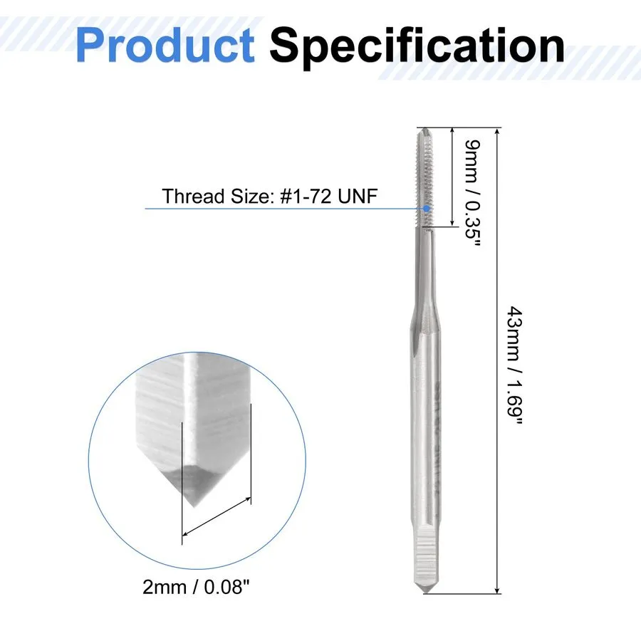 Режущий инструмент Hand Tap Set 3/8"-16 UNC Taper/Plug/Bottom Thread Tapping Too