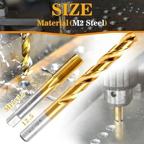 Режущий инструмент M14X1.5 Metric Tap and Die Set Right Hand Thread High Quality — фото лота 2