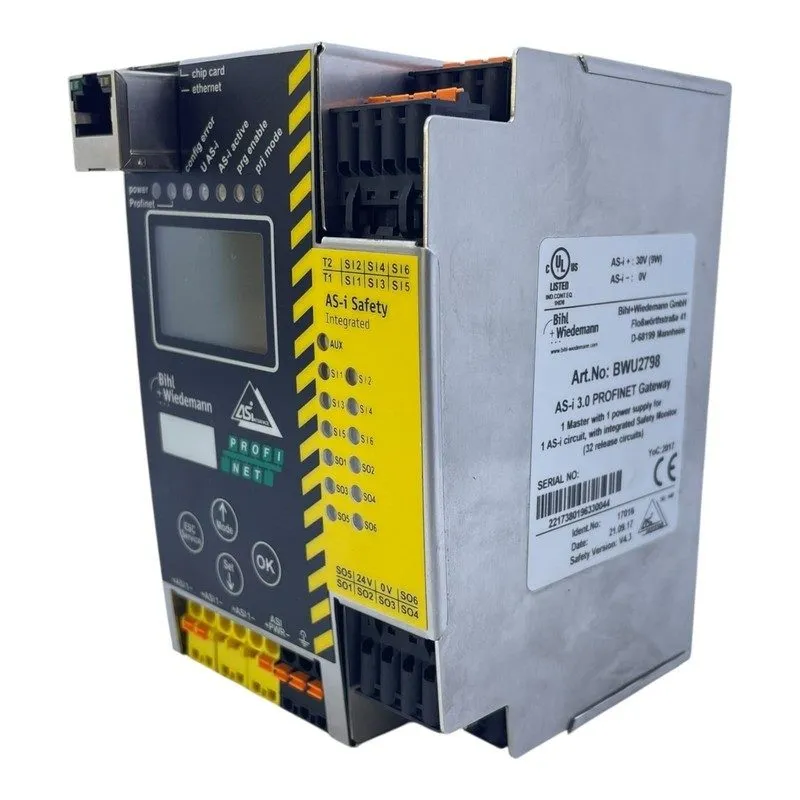 Шлюз полевой шины Bihl+Wiedemann BWU2798 AS-I 3.0 PROFINET Gateway With Safety M