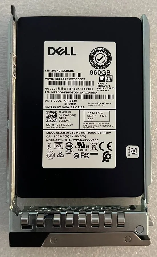 SSD-накопитель XMWMK Dell MICRON 960GB 2.5" SATA 6Gbs Mixed Use SSD MTFDDAK960TD