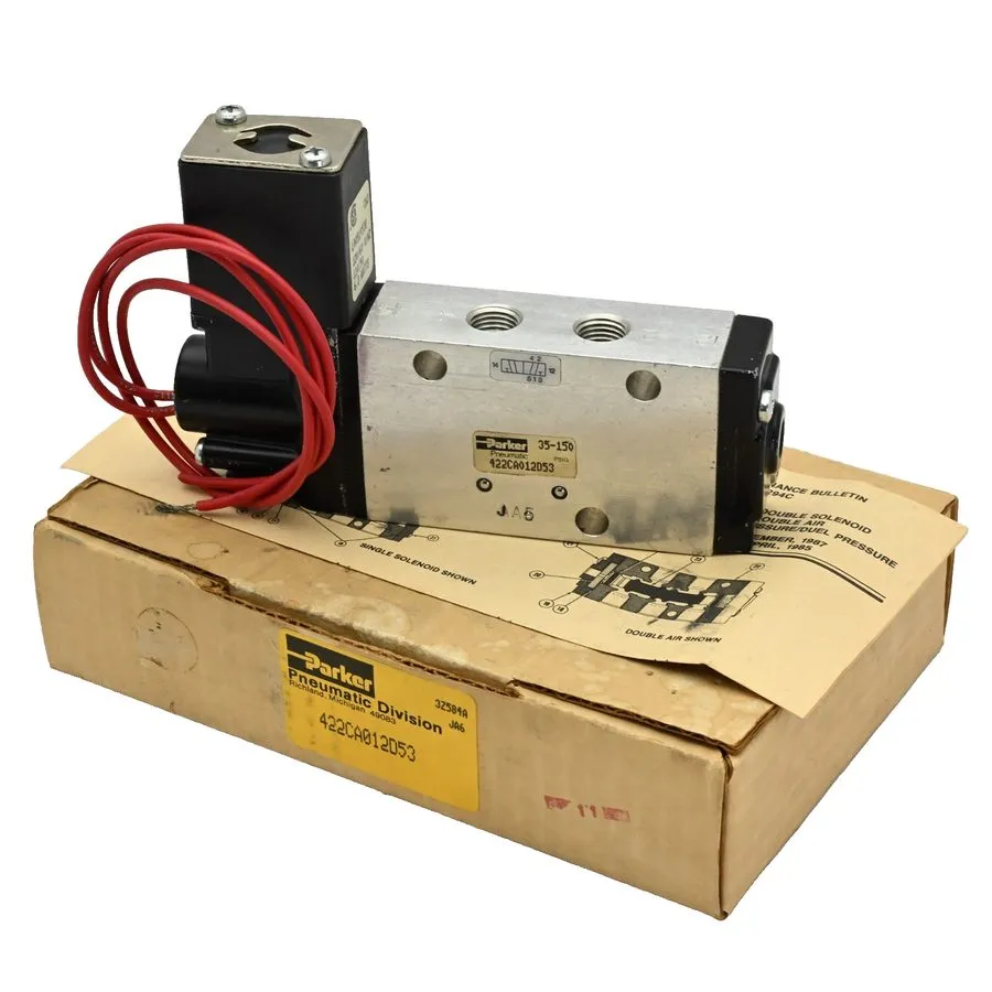 Пневмоцилиндр Parker 422CA012D53 Pneumatic Solenoid Valve 35-150PSIG 110-120V 6.