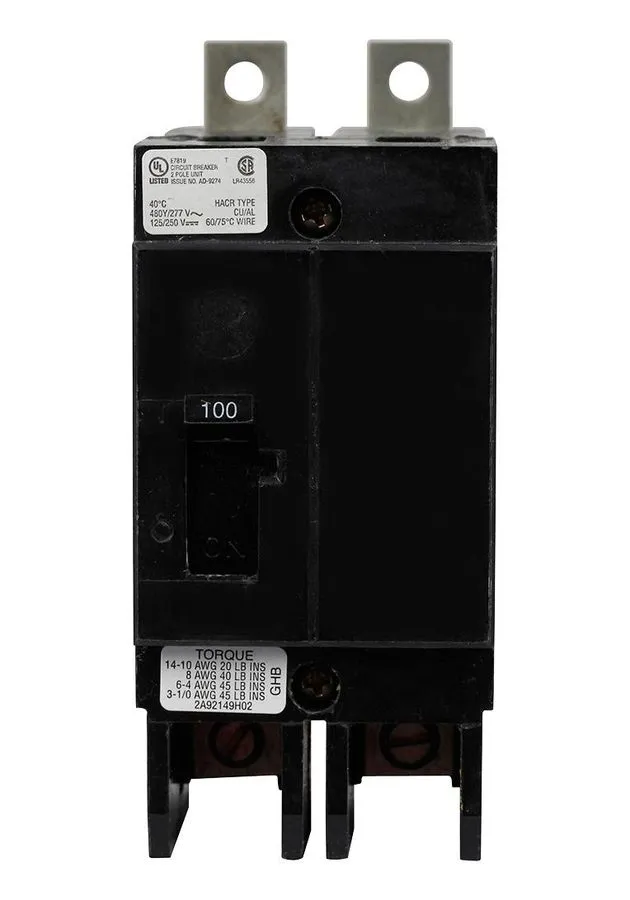 Автоматический выключатель Eaton Cutler-Hammer GHB2090 2P 90A 277/480V Bolt-On C