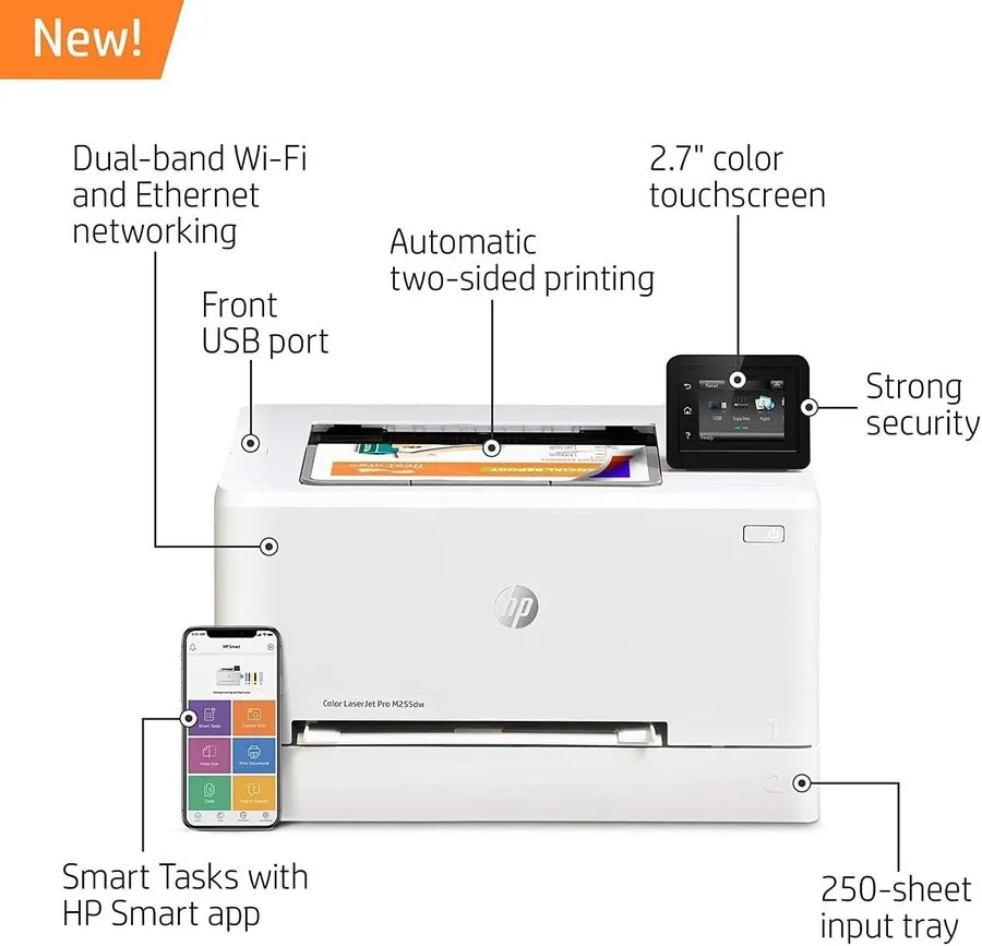 Лазерный принтер HP LaserJet Pro M255dw Wireless Laser Printer 206X Parts Or Rep