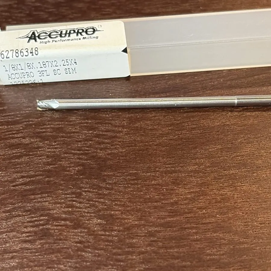 Режущий инструмент Accupro 62786348 Solid Carbide Square End Mill 1/8" Dia 3 Flu — фото лота 2