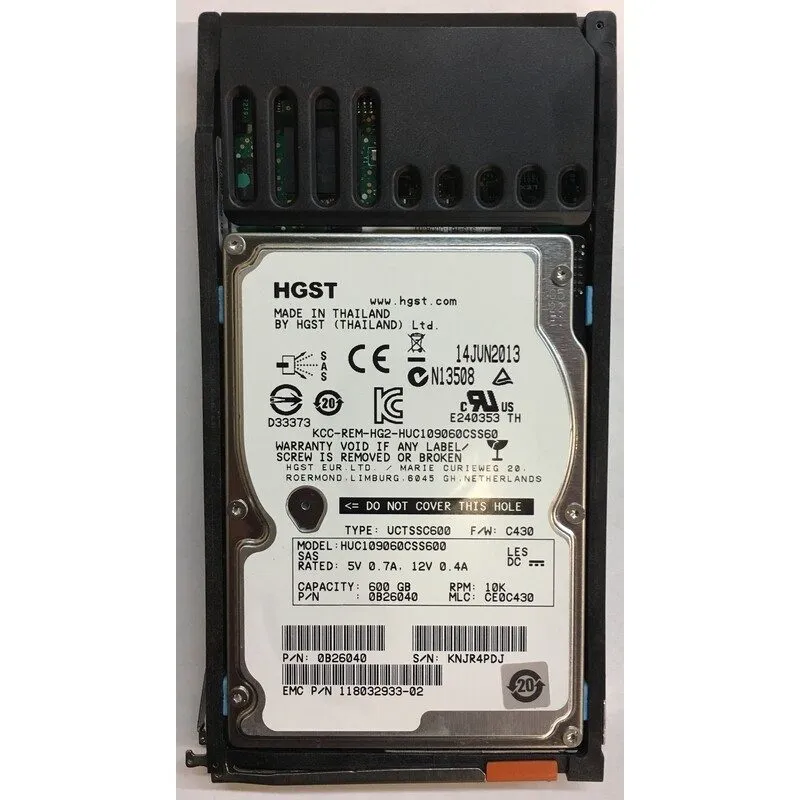 Жёсткий диск EMC HGST 600GB 2.5" 10K 6G SAS HDD HUC109060CSS600 0B26040 11803293
