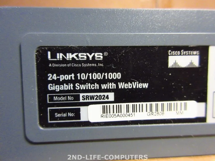 Коммутатор Linksys SRW2024 24 Port 10/100/1000 Gigabit Ethernet Network Switch