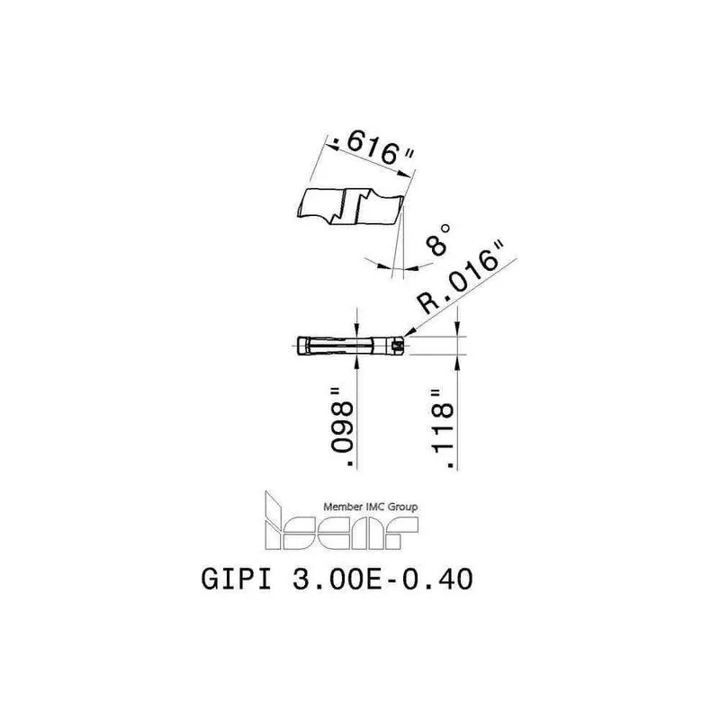 Режущий инструмент Iscar GIPI 3.00E-0.40 IC656 Carbide Insert