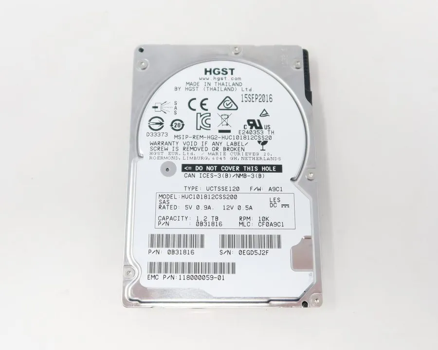 Сервер HUC101812CSS200 0B32671 HGST 1.2TB 10K 12Gb/s SAS 2.5" Server Hard Drive