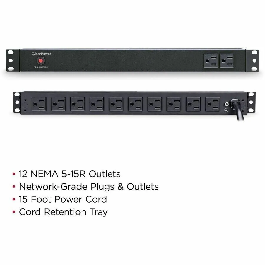 Блок розеток PDU CyberPower PDU15B2F10R 12-Outlets Rack-Mountable PDU 15A