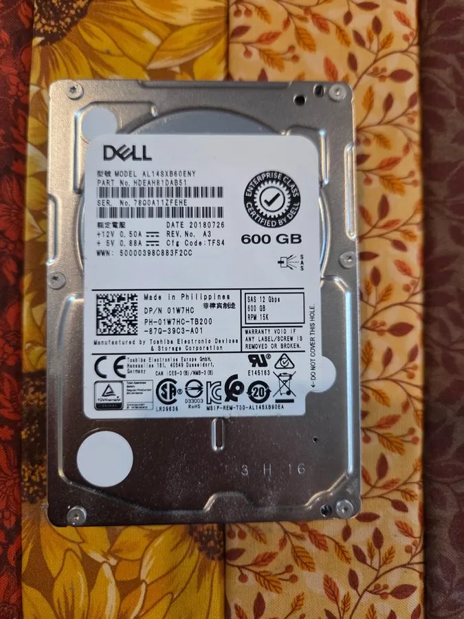 Жёсткий диск DELL HARD DRIVE HDD SAS AL14SXB60ENY 2.5" 600GB 12G 15K RPM 1W7HC