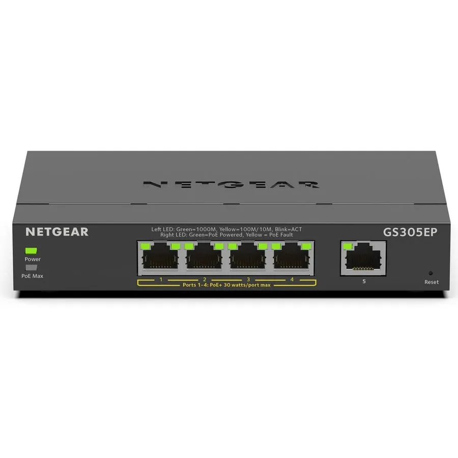 Коммутатор GS305EP-100NAS Netgear 5-Port Gigabit Ethernet SOHO Smart Managed Plu